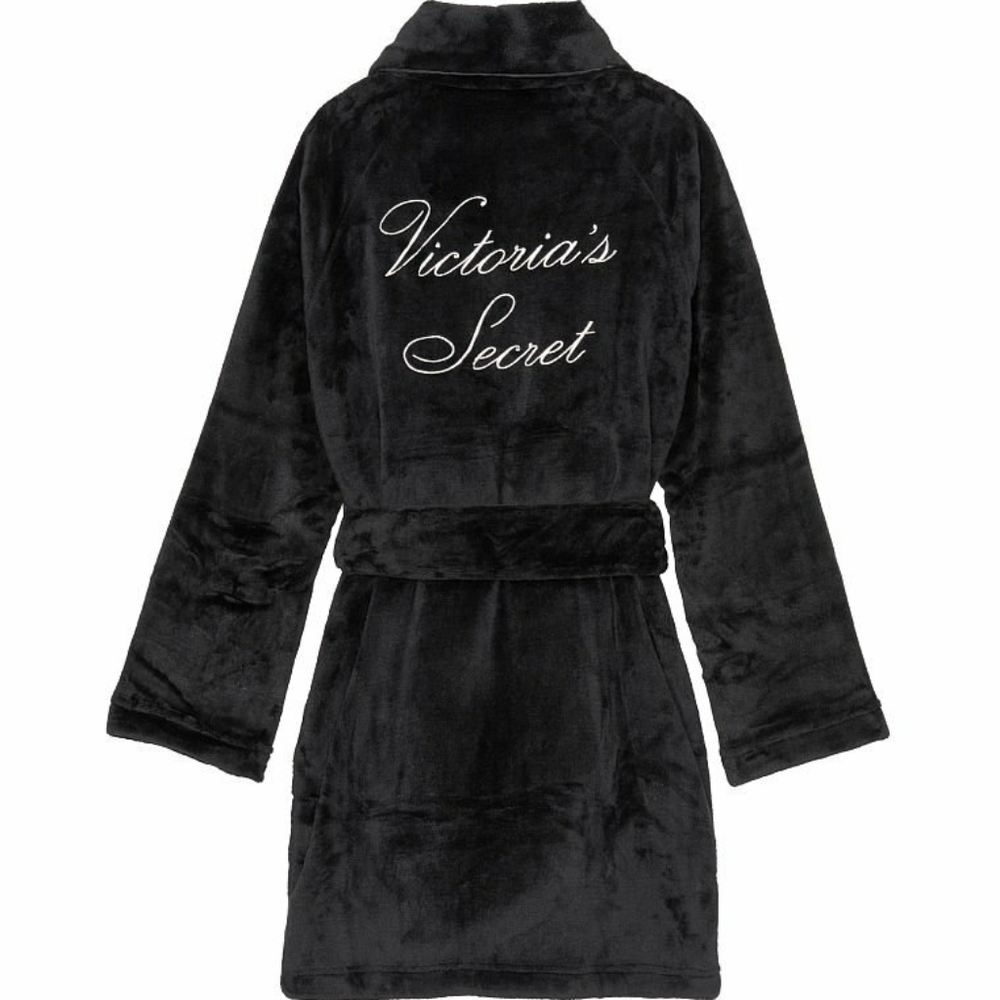 Victoria Secret Black Fur Soft Robe